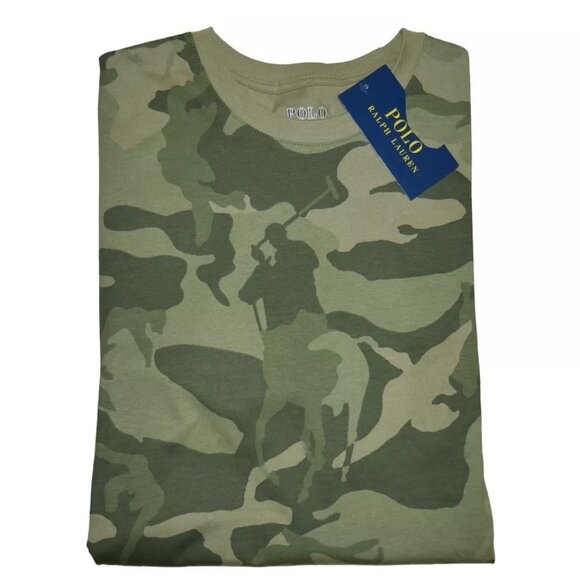 Polo Ralph Lauren Pony T-Shirt Men's Sizes S M Camo Army Olive Green Lightweight - Picture 3 of 8